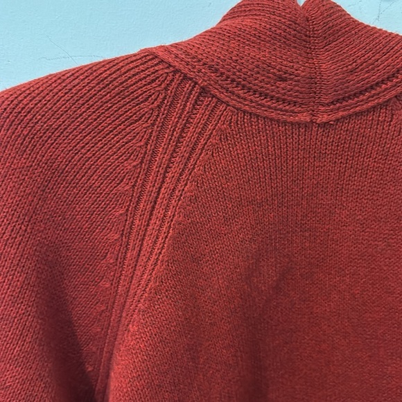 Poetry long cardigan,organic cotton,chili red, long,front pockets, size 12 - Picture 8 of 9